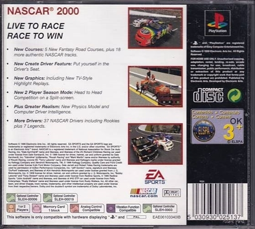 Nascar 2000 - PlayStation 1 (B Grade) (Genbrug)